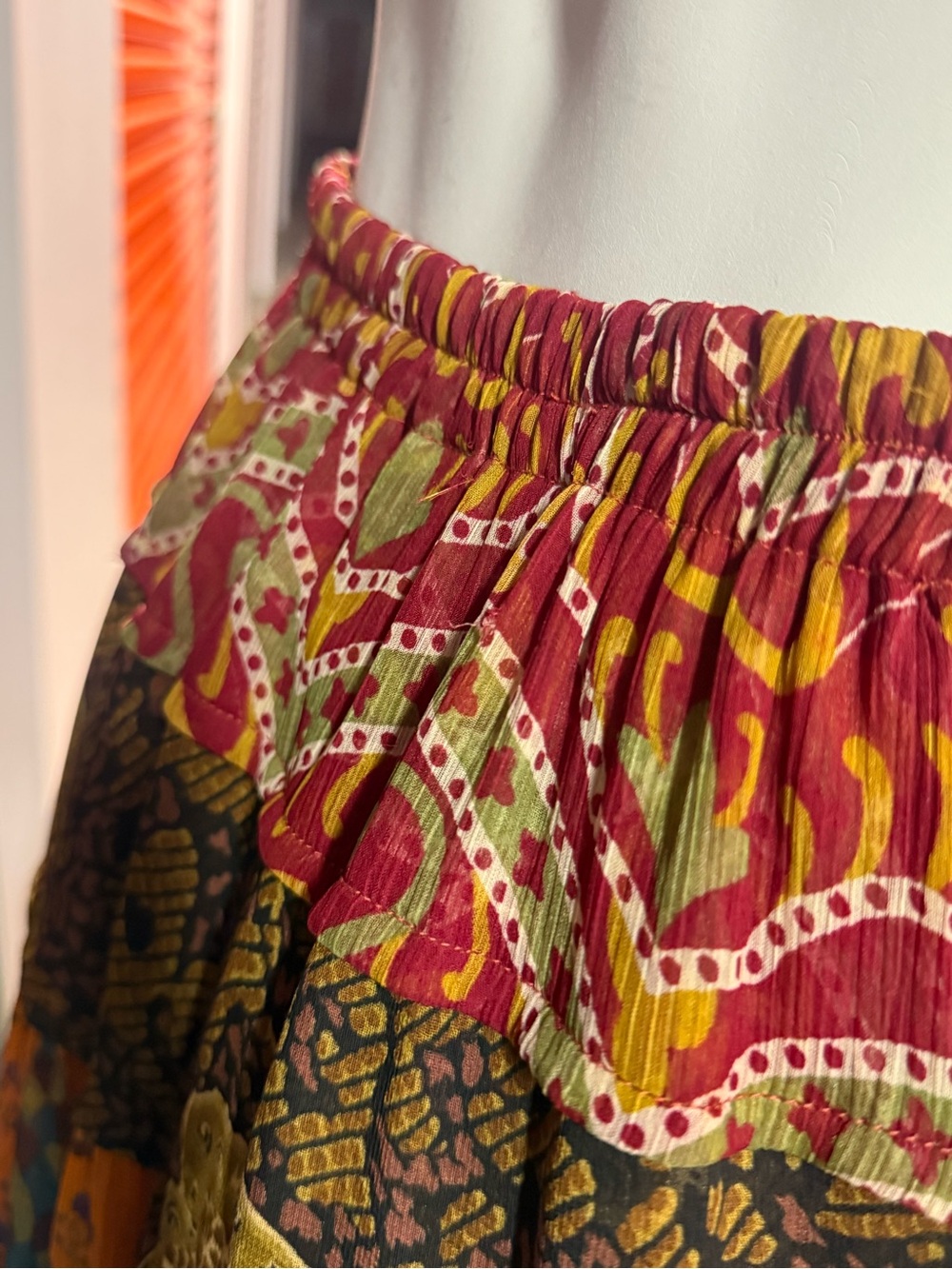 Sandy Starkman Vintage Bohemian Tiered Floral Patchwork Maxi Skirt . XS - Picture 11 of 11